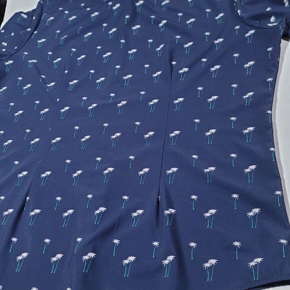 Mizzen Main Mens Leeward XL Trim Fit Blue Palm Tree AOP  Performance - Picture 6 of 12